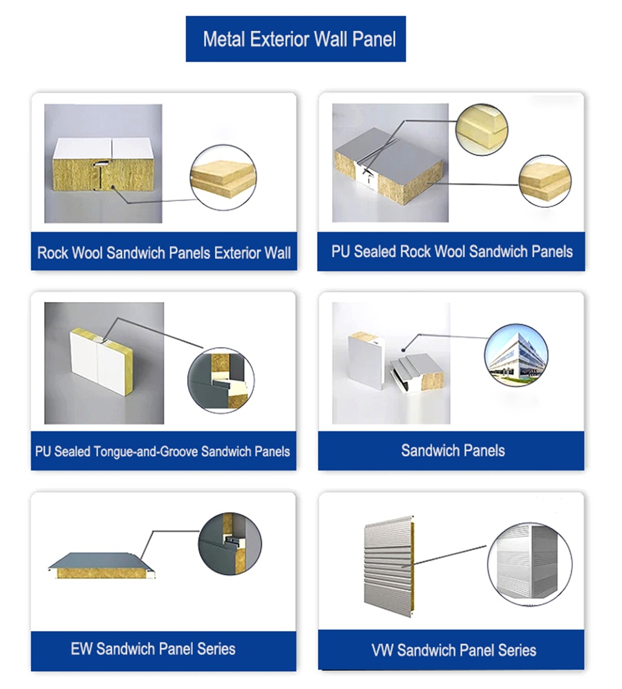 color steel roof rock wool sandwich panel